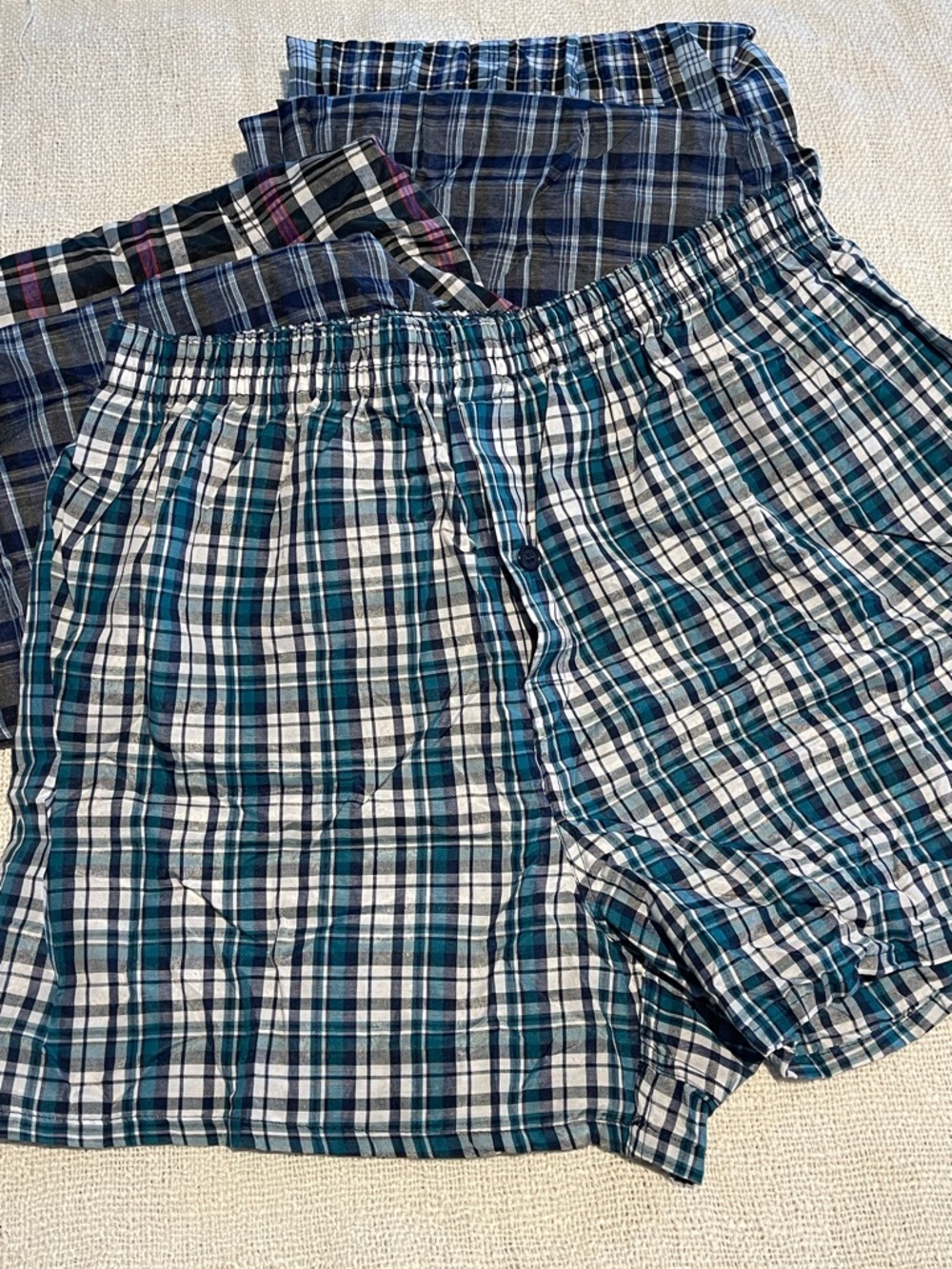 Men's XL Boxer Shorts - Blue/Black Pack (5) - 65% cotton - 35% polyester 🎁🥰
